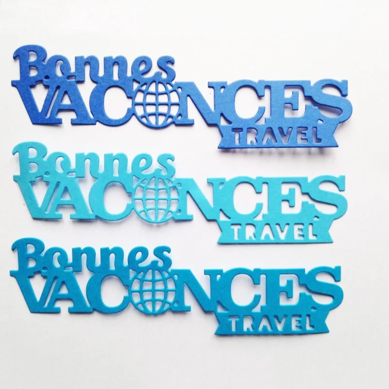 French word dies 2019 new Happy holiday letter alphabet cutting die Bonnes Vacances metal cutting dies stencil for scrapbooking
French word dies 2019 new Happy holiday letter alphabet cutting die Bonnes Vacances metal cutting dies stencil for scrapbooking