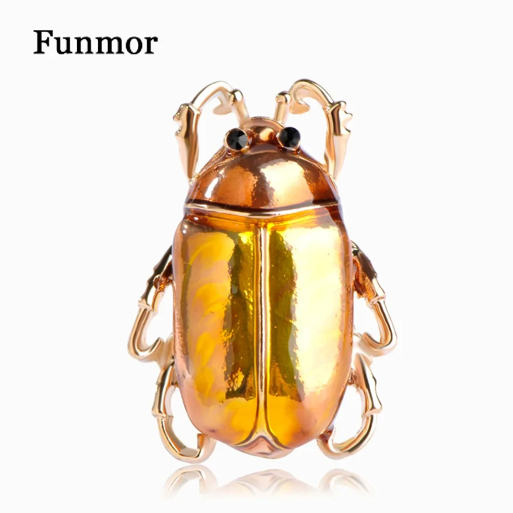 Яркие эмаль тараканами средство Форма броши в виде золотого цвета насекомое