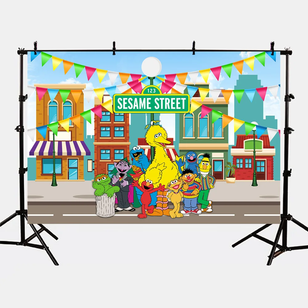 Sesame Street Cartoon Theme Party flag shop photo backdrop Vinyl cloth High quality Computer print children kids backgrounds
Sesame Street Cartoon Theme Party flag shop photo backdrop Vinyl cloth High quality Computer print children kids backgrounds