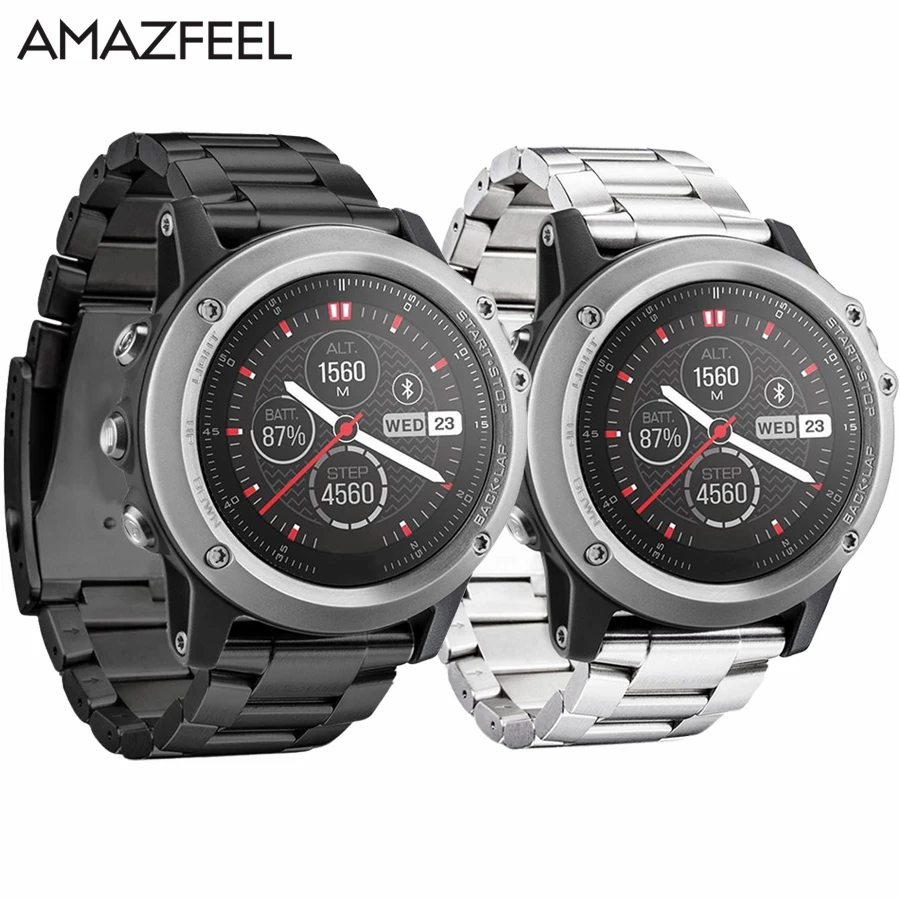AMAZFEEL металлический ремешок для часов Garmin Fenix 3 из нержавеющей стали браслет 3HR/Fenix