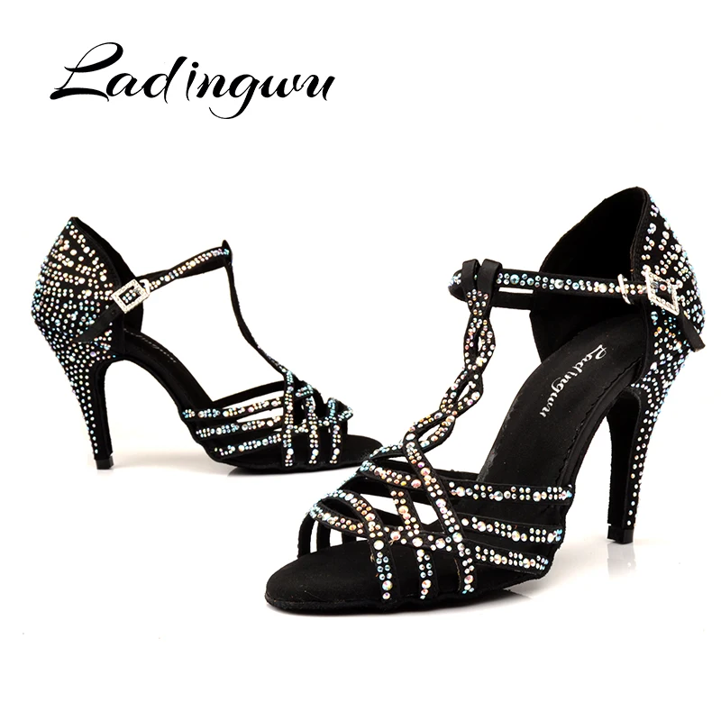Ladingwu Dance Shoes Salsa Women Black Apricot Silk satin Latin Dance Shoes Shine Rhinestone Ballroom Shoes Dance Soft Bottom
Ladingwu Dance Shoes Salsa Women Black Apricot Silk satin Latin Dance Shoes Shine Rhinestone Ballroom Shoes Dance Soft Bottom