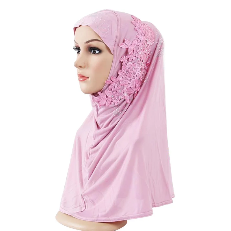 Muslim Hijabs Women Muslim Stretch Lace Turban Hat Chemo Cap Hair Loss Head Scarf Wrap Cap