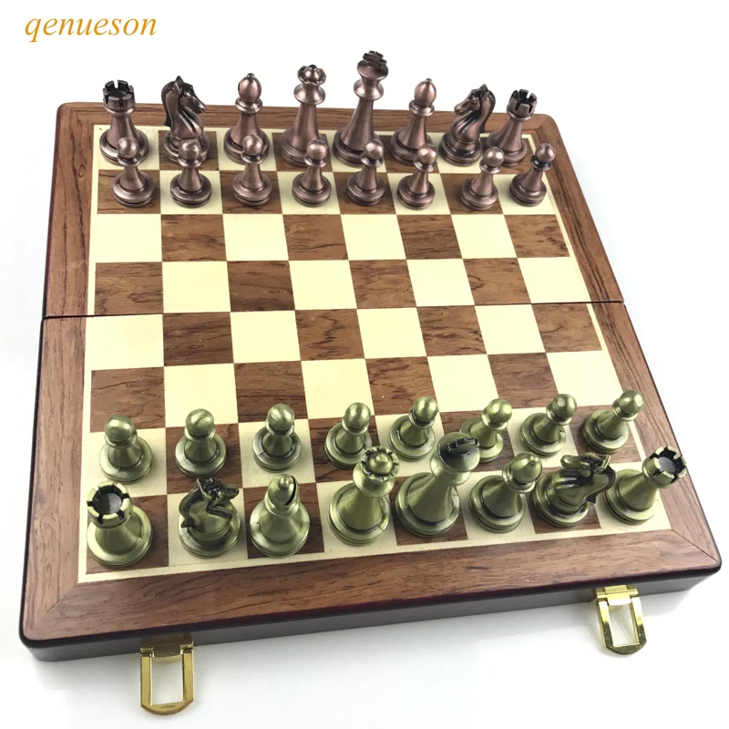 Classic Zinc Alloy Chess Pieces wood grain Board Chess Games Set With King Height 6.7 cm Outdoor leisure Game High Quality Chess
Classic Zinc Alloy Chess Pieces wood grain Board Chess Games Set With King Height 6.7 cm Outdoor leisure Game High Quality Chess