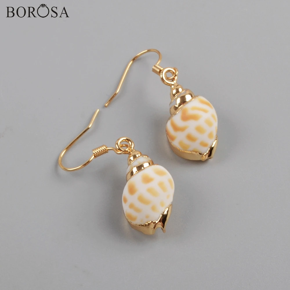 BOROSA Boho Shell Earring Jewelry 5/10Pairs Gild Natural Cowrie Shell Drop Earring Fashion Seashell Earrings Women Jewelry G1809
BOROSA Boho Shell Earring Jewelry 5/10Pairs Gild Natural Cowrie Shell Drop Earring Fashion Seashell Earrings Women Jewelry G1809