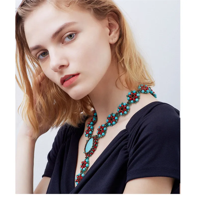 Handmade women lotus stone necklace exaggerated crystal jewelry alloy accessories long pendant ethnic style sweater necklace
Handmade women lotus stone necklace exaggerated crystal jewelry alloy accessories long pendant ethnic style sweater necklace