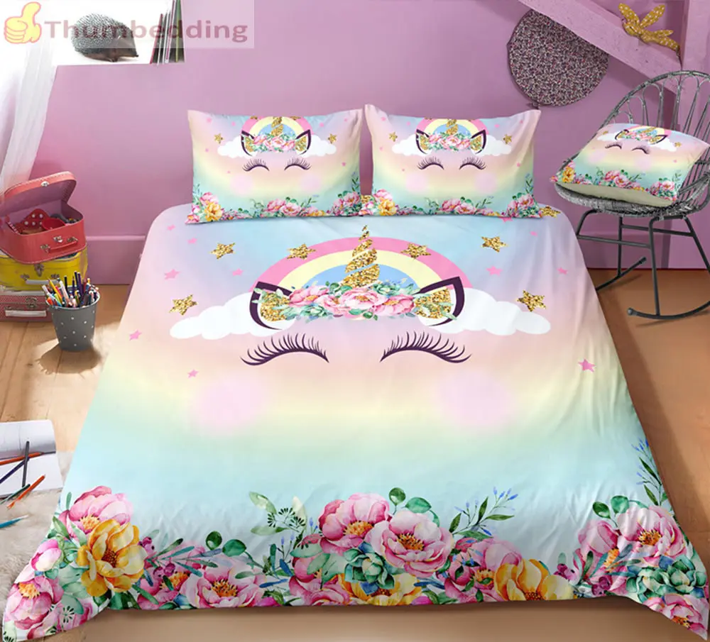 Thumbedding Dropship Star Sky Flowers Unicorn Bedding Set 100% Microfiber Colorful 3D Duvet Cover Set Innovative Unique Design
Thumbedding Dropship Star Sky Flowers Unicorn Bedding Set 100% Microfiber Colorful 3D Duvet Cover Set Innovative Unique Design