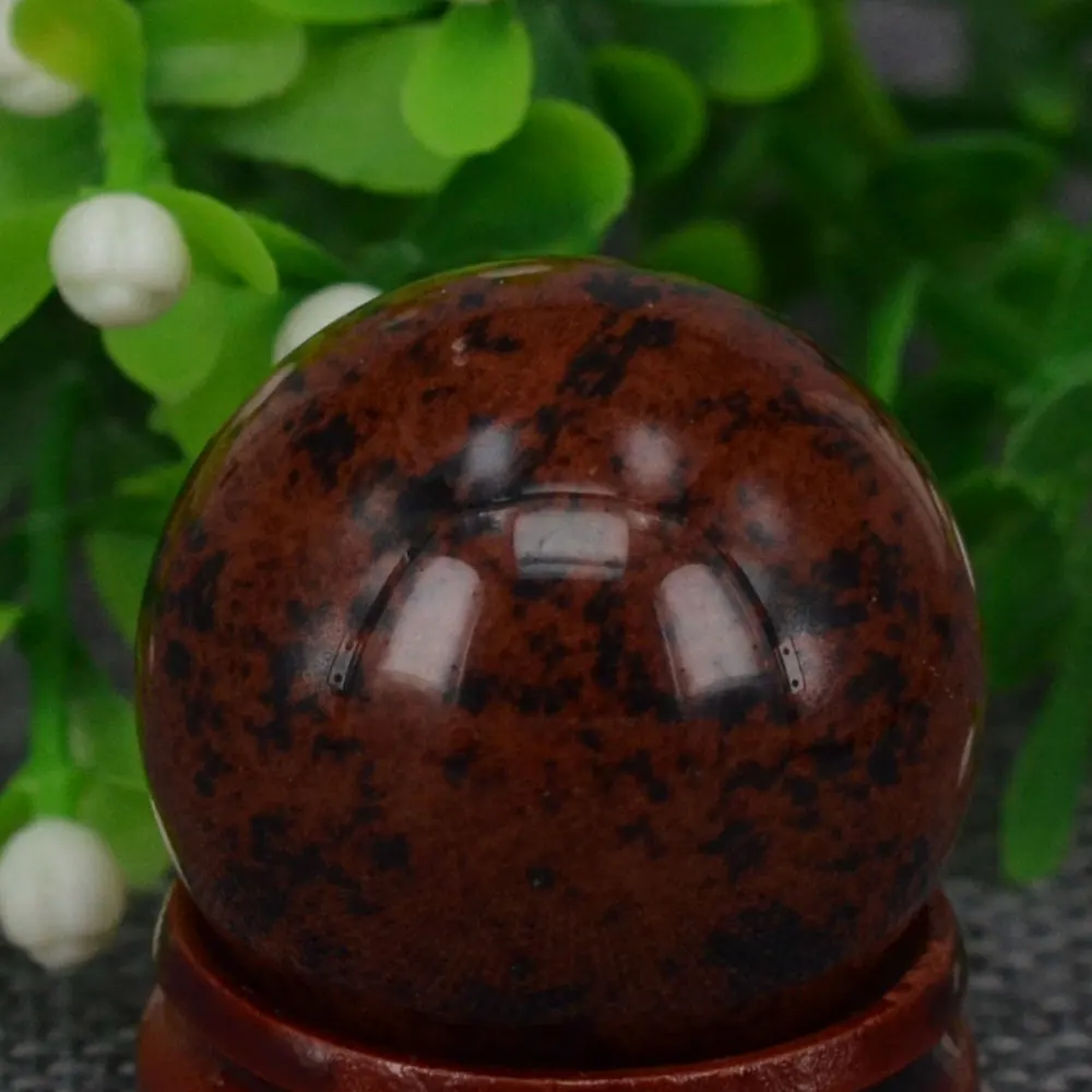 

(1.2")30MM Natural Gemstone Red Mahogany Obsidian Sphere Crystal Globe Ball Chakra Healing Reiki Stone Carving Crafts,Minerals