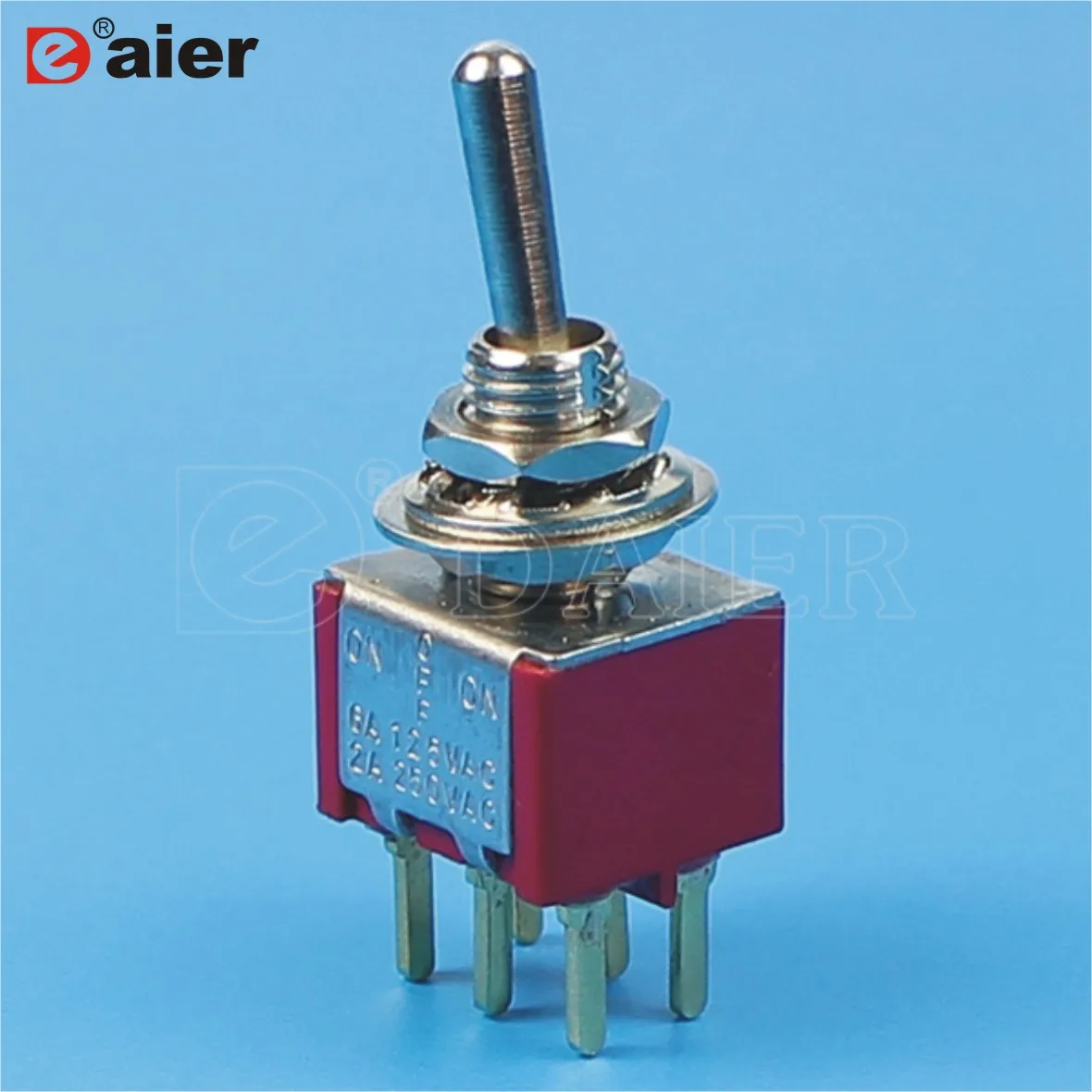 100PCS M6X0.75 2A 250VAC Miniature Toggle Switches 6Pin ON OFF ON 3 Position 5A 125VAC 6MM DPDT Double Pole With PCB Terminal
100PCS M6X0.75 2A 250VAC Miniature Toggle Switches 6Pin ON OFF ON 3 Position 5A 125VAC 6MM DPDT Double Pole With PCB Terminal