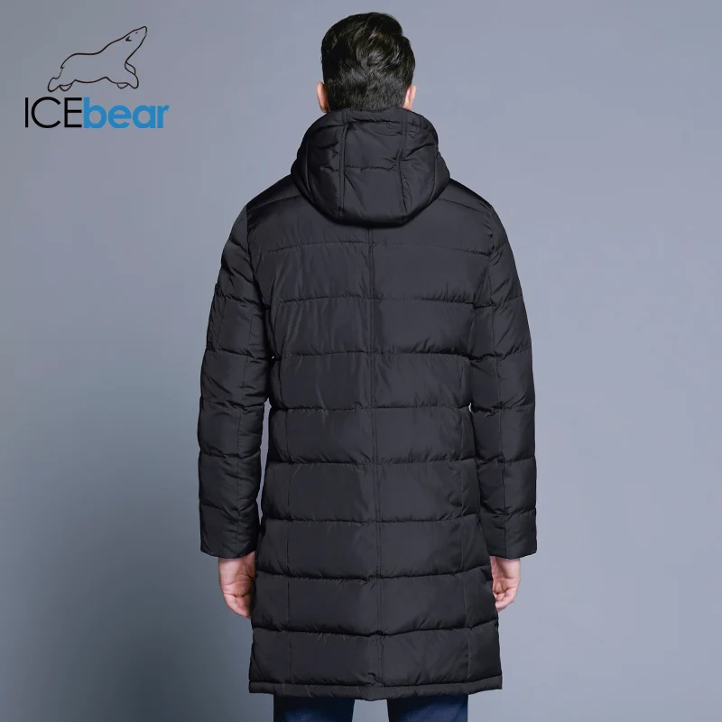 ICEbear 2019 зимнее мужское длинное пальто Изысканный карман на руку Мужская