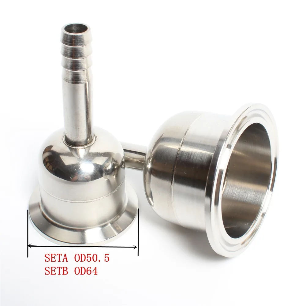 1.5 ''(38mm) OD50.5 x 9.5mm 2 '' (51mm) OD64 x 9.5mm a spina di pesce Tri-clamp reducer
1.5 ''(38mm) OD50.5 x 9.5mm 2 '' (51mm) OD64 x 9.5mm a spina di pesce Tri-clamp reducer