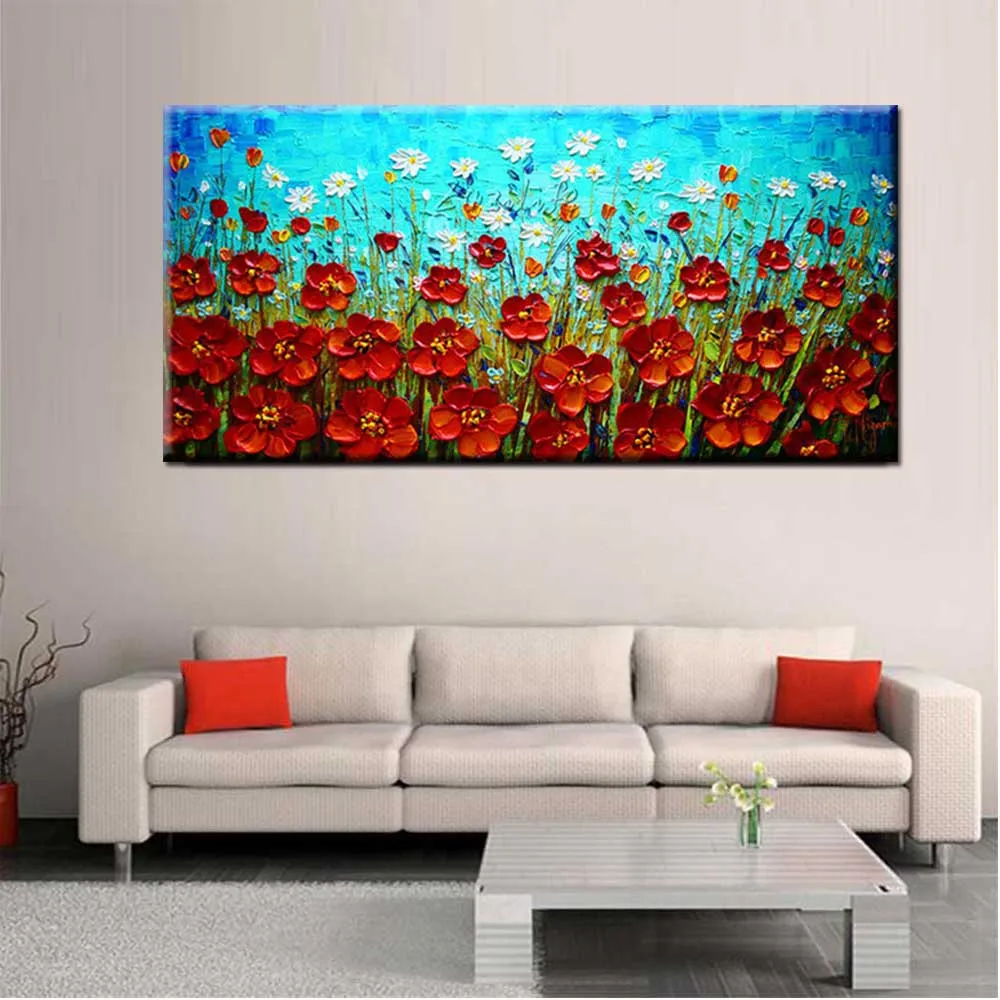 Handmade Abstract Impasto Oil Red Flower Landscape Canvas Oil Painting Red Flower Picture Living Room Bedroom Home Wall Decor
Handmade Abstract Impasto Oil Red Flower Landscape Canvas Oil Painting Red Flower Picture Living Room Bedroom Home Wall Decor