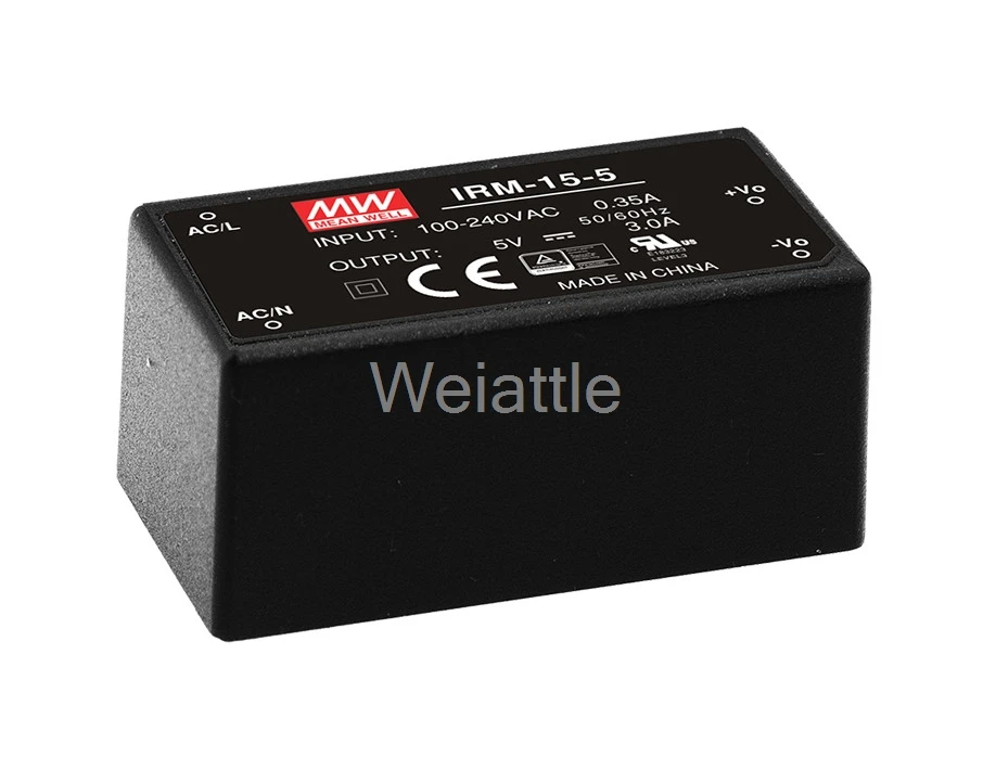 MEAN WELL original IRM-15-5 5V 3A meanwell IRM-15 5V 15W с одним выходом и инкапсулированным типом
MEAN WELL original IRM-15-5 5V 3A meanwell IRM-15 5V 15W с одним выходом и инкапсулированным типом