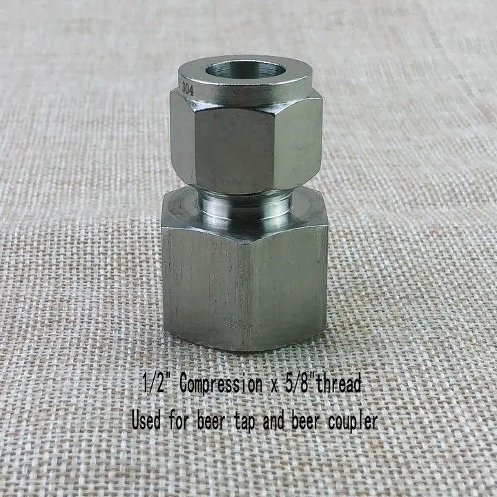 Компрессионный фитинг 1/2 дюйма x 5/8 трубчатый NPT SUS304 пивоварное оборудование для