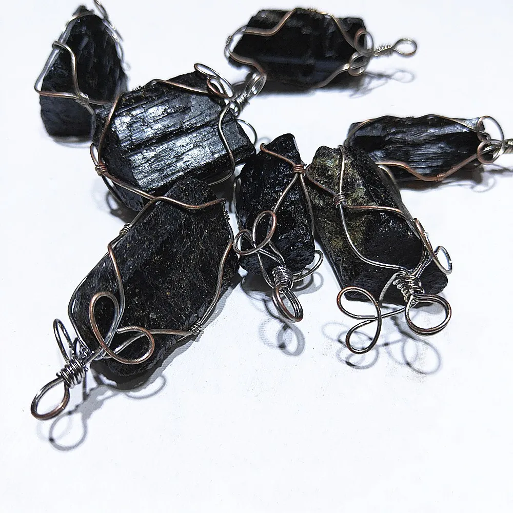 Crystal pendant Natural Black tourmaline quartz Random pendant Healing DIY ornament
Crystal pendant Natural Black tourmaline quartz Random pendant Healing DIY ornament