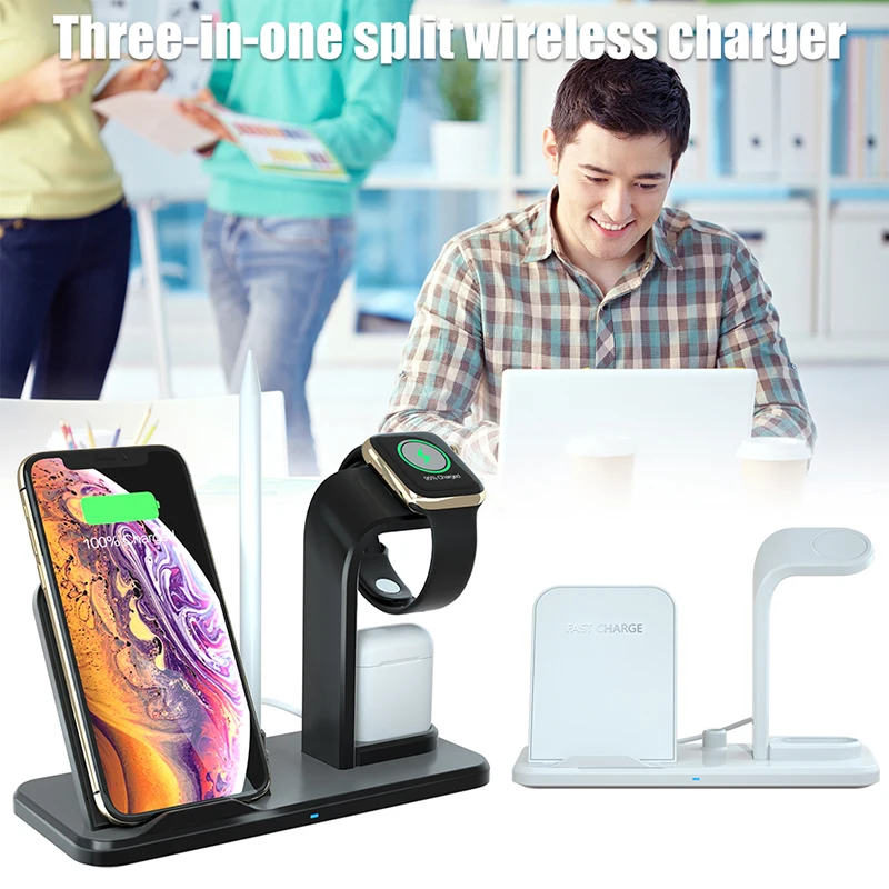 For iWatch 4 3 2 1 Charging Stand Qi Fast Charging Station Base for iPhoneX 8 Plus AirPods Charger 3 in 1 Wireless Charger
For iWatch 4 3 2 1 Charging Stand Qi Fast Charging Station Base for iPhoneX 8 Plus AirPods Charger 3 in 1 Wireless Charger