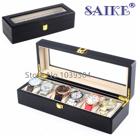 6 Slots Wood Watch Display Box Black MDF Watch Organizer Case New Watch Storage Packing Jewelry Gift Holder
6 Slots Wood Watch Display Box Black MDF Watch Organizer Case New Watch Storage Packing Jewelry Gift Holder