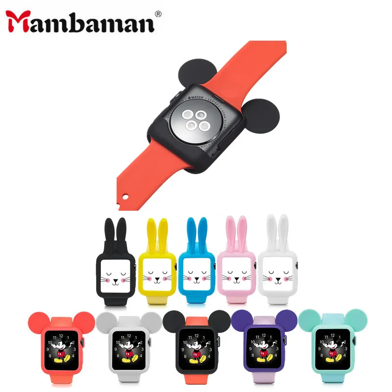 Мультфильм смотреть мягкий силиконовый чехол для Apple Watch Series 1 2 3 38 мм 42 милый Микки