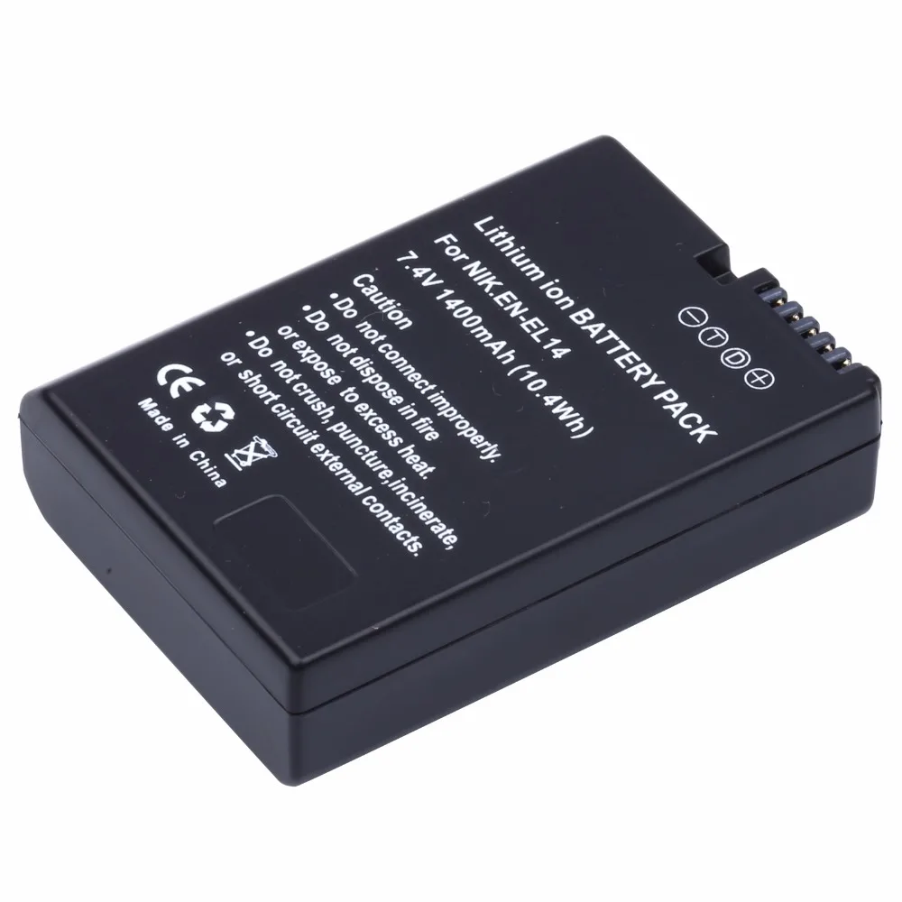 

PROBTY 1Pcs EN-EL14 EL14 EN-EL14a Camera Battery for Nikon P7800 P7700 P7100 D3400 D5500 D5300 D5200 D3200 D3300 D5100 D3100 Df.