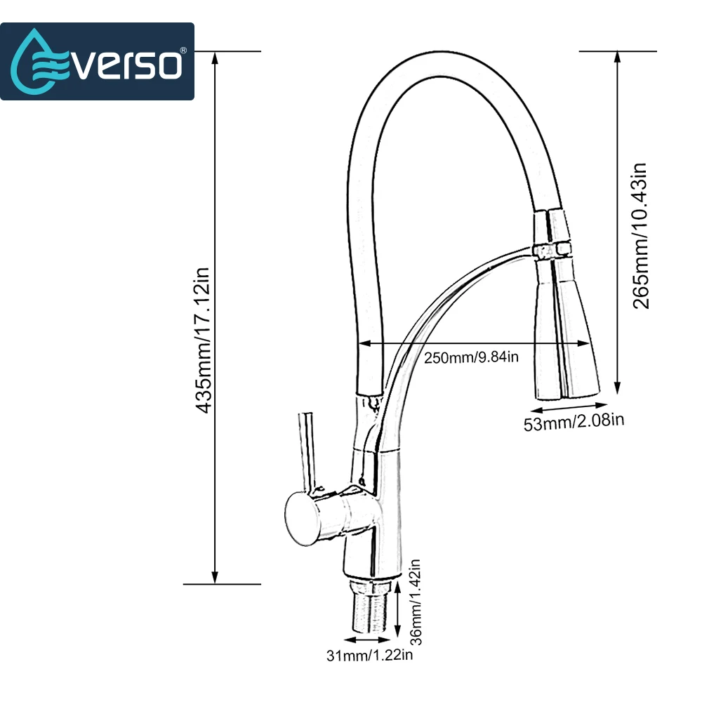 

EVERSO Pull Out Kitchen Faucet Black Chrome Finish Dual Sprayer Nozzle Water Mixer Bathroom Faucet Torneira Cozinha