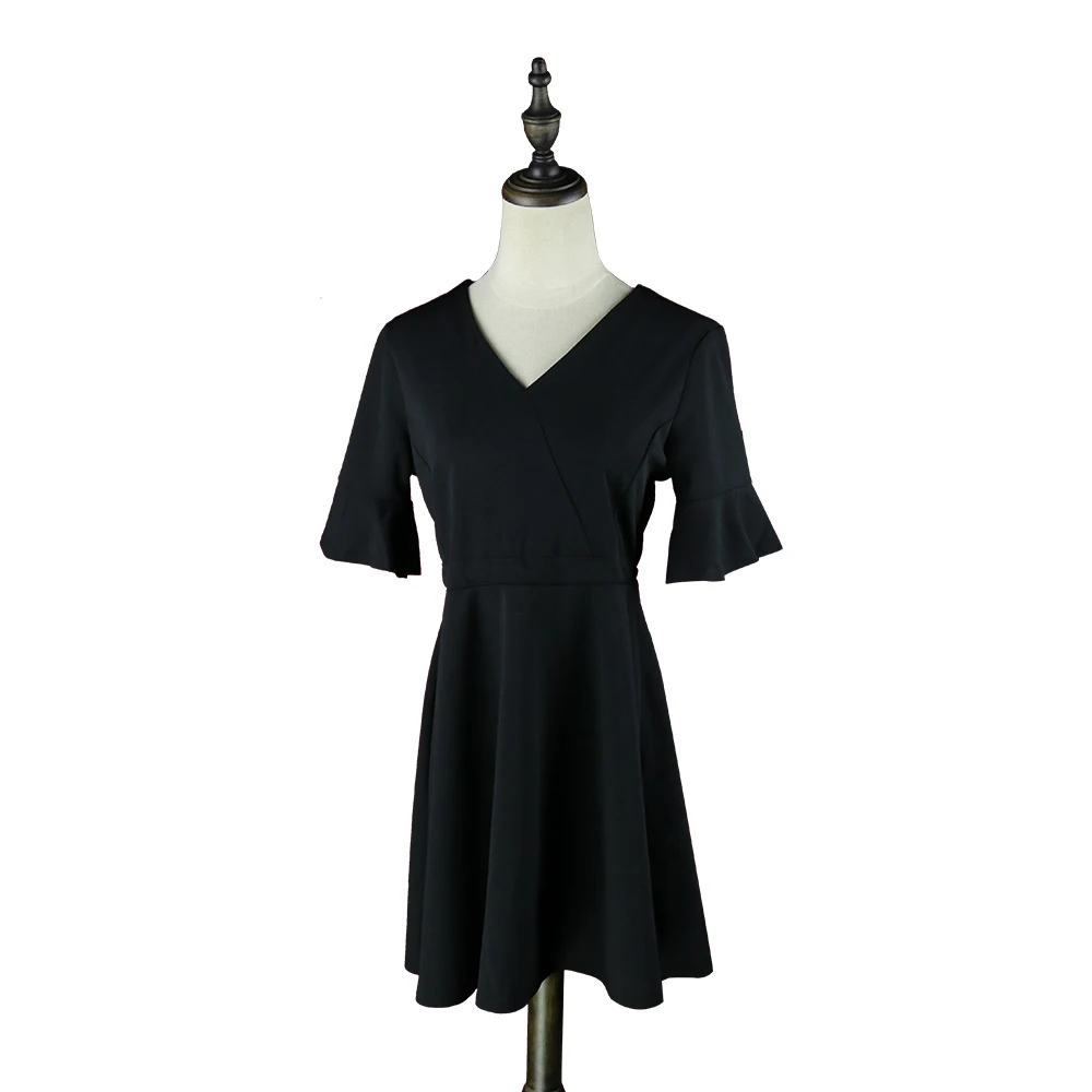 New New Arrival Streetwear Lady's Dresses A-Line Black Short Dresses Lovely Flare Sleeve Dresses Summer
New New Arrival Streetwear Lady's Dresses A-Line Black Short Dresses Lovely Flare Sleeve Dresses Summer