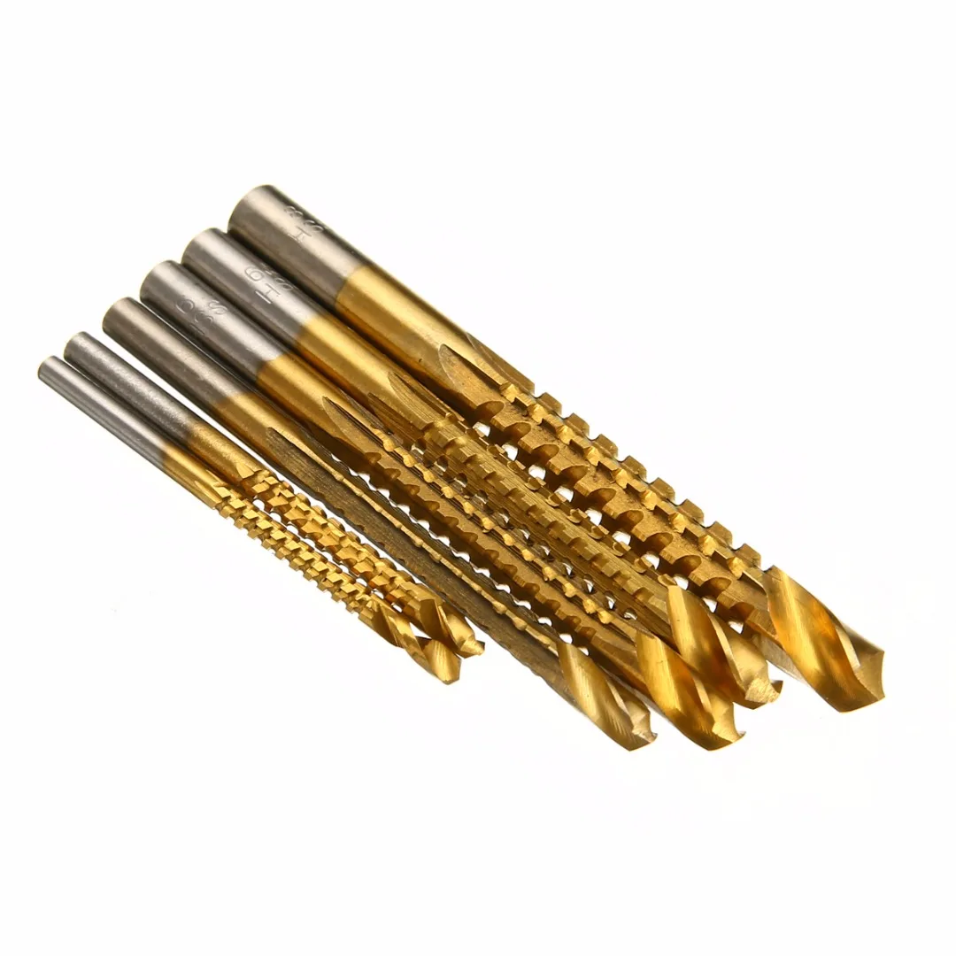 6pcs 3-8mm Titanium Coated Drill Bit Set Spiral Screw Metric Composite Tap Drill Bits Hole Cutter Woodworking Tools
6pcs 3-8mm Titanium Coated Drill Bit Set Spiral Screw Metric Composite Tap Drill Bits Hole Cutter Woodworking Tools