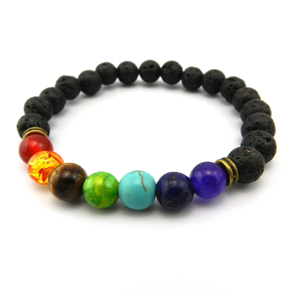 New Fashion Charm Natural Stone 7 Chakra Bracelet Lava Beads Yoga Healing Bracelets For Women Men Jewelry Gift
New Fashion Charm Natural Stone 7 Chakra Bracelet Lava Beads Yoga Healing Bracelets For Women Men Jewelry Gift