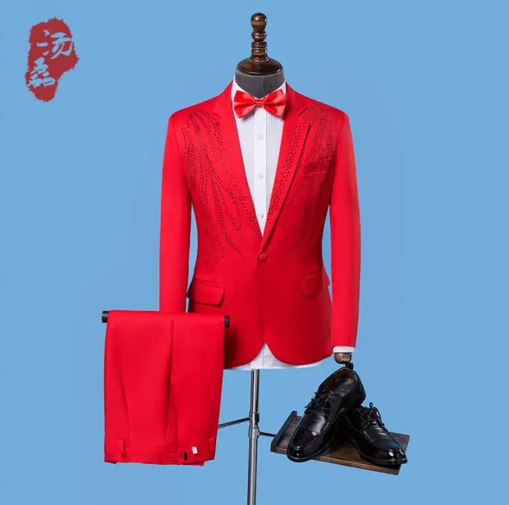 Red clothes men suits designs masculino homme terno stage costumes for singers jacket men sequins blazer dance star style dress
Red clothes men suits designs masculino homme terno stage costumes for singers jacket men sequins blazer dance star style dress