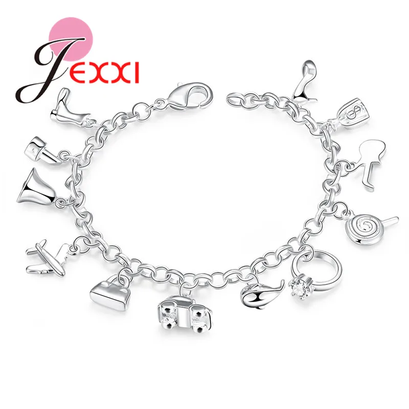Pretty Bracelets 925 Sterling Silver AAA Zircon Crystal Bracelets 12 Pendants Charms Bangles For Woman New Fashion Jewelry
Pretty Bracelets 925 Sterling Silver AAA Zircon Crystal Bracelets 12 Pendants Charms Bangles For Woman New Fashion Jewelry