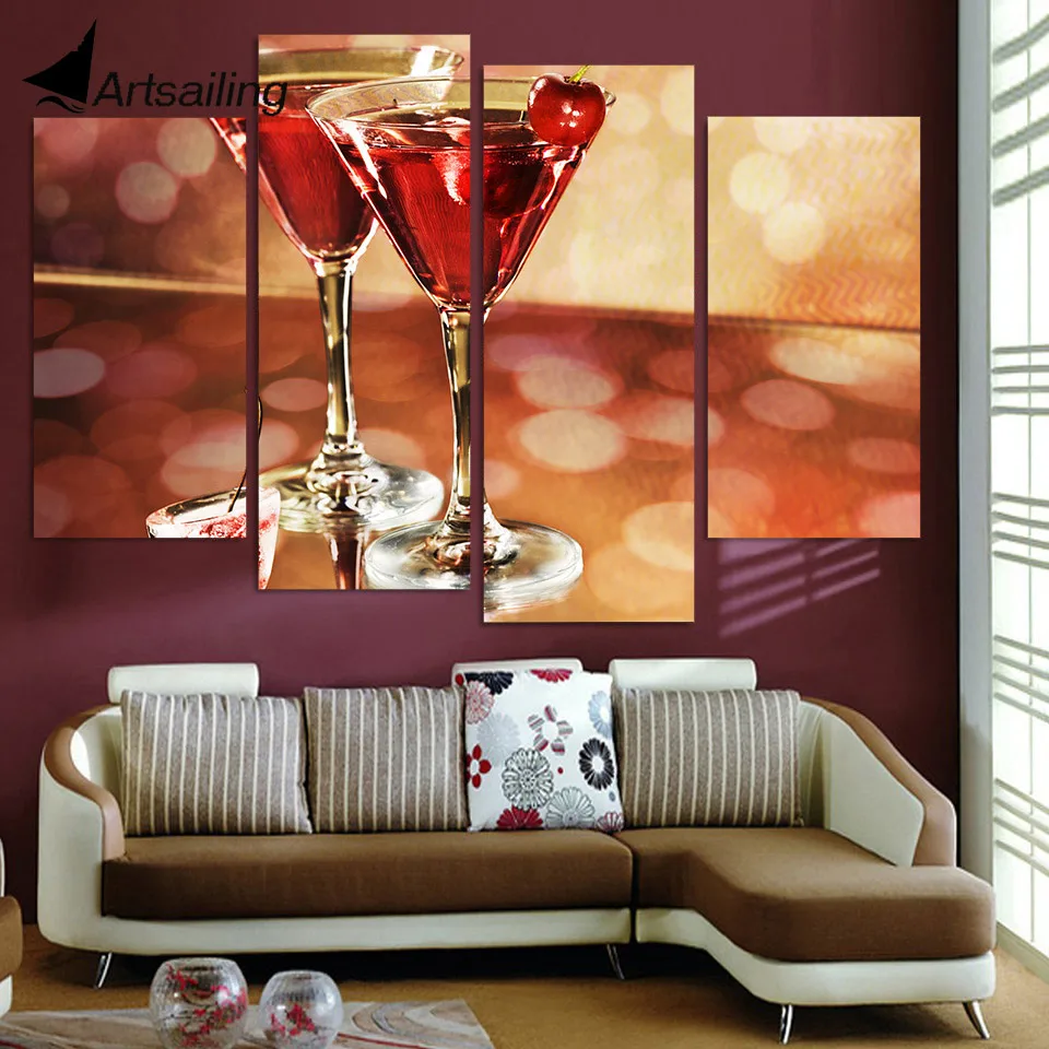 Canvas Painting 4 Piece Canvas Art Wine Glasses Cherry Ice HD Printed Wall Art Home Decor Poster Picture for Living Room XA357C
Canvas Painting 4 Piece Canvas Art Wine Glasses Cherry Ice HD Printed Wall Art Home Decor Poster Picture for Living Room XA357C