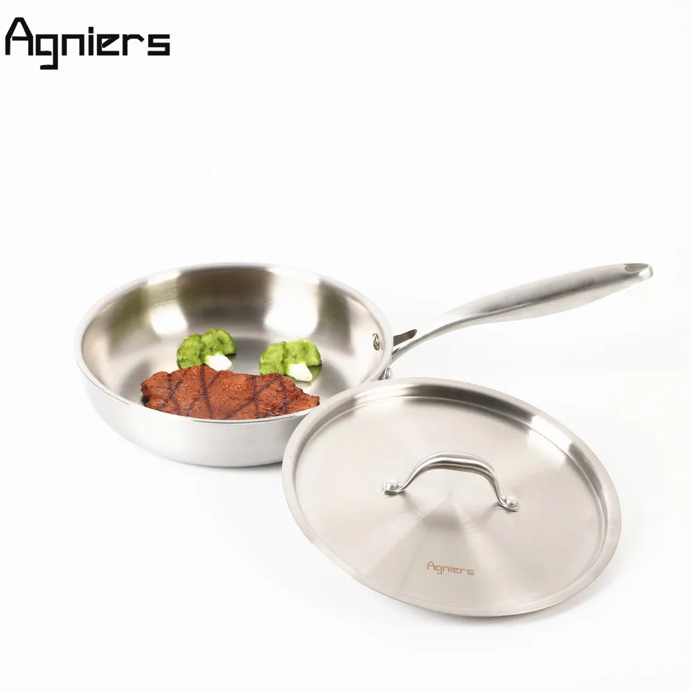 Agniers 24cm Stainless Steel Frying Pan With Lid Home Kitchen Cookare Chef's Pan 9.5" Cookware Stainless Steel Lid Saute Pan
Agniers 24cm Stainless Steel Frying Pan With Lid Home Kitchen Cookare Chef's Pan 9.5" Cookware Stainless Steel Lid Saute Pan