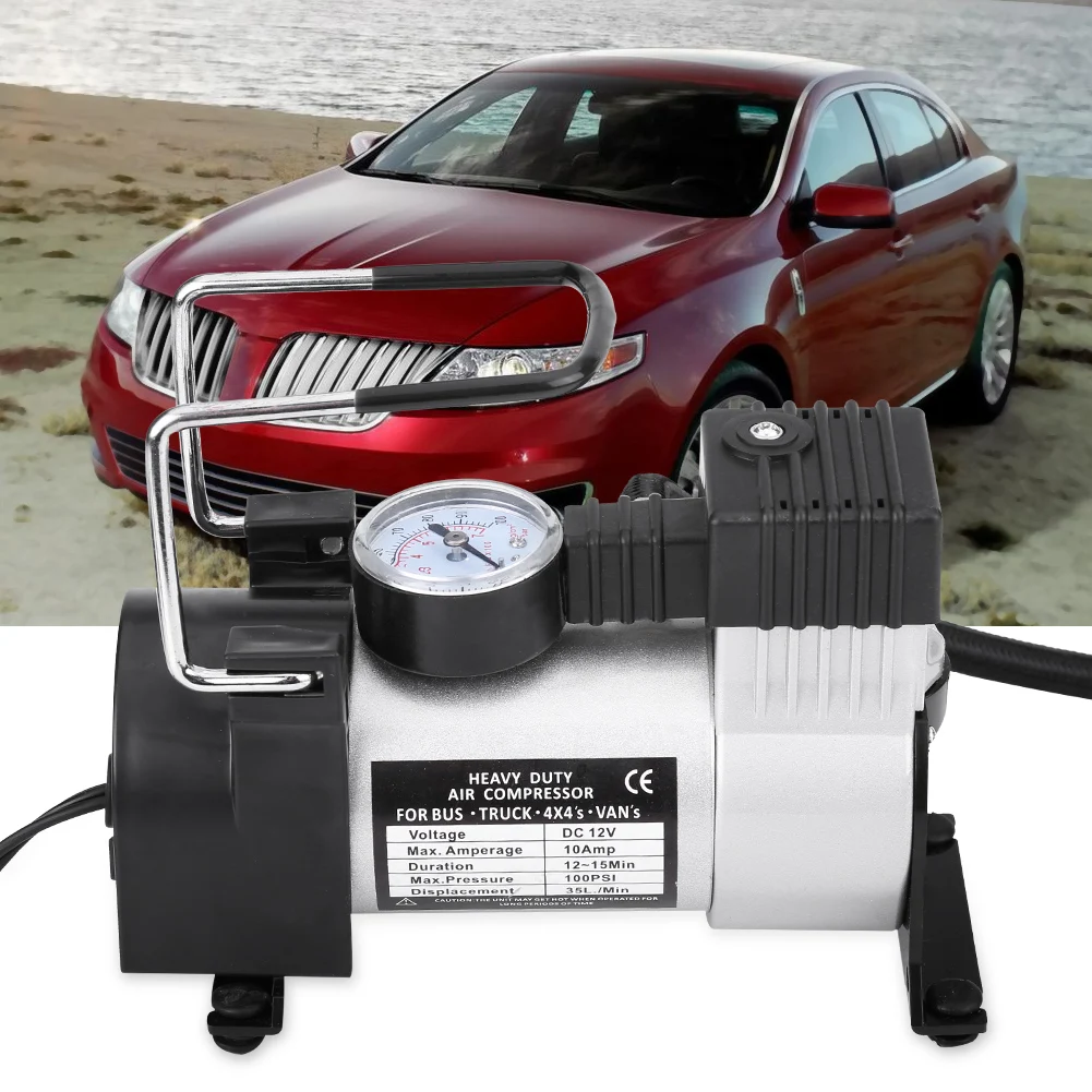 Heavy Duty 12V Portable 100PSI Car Tire Inflator Auto Air Compressor Tire Pump with Pressure Gauge for Car Bicycle Ball
Heavy Duty 12V Portable 100PSI Car Tire Inflator Auto Air Compressor Tire Pump with Pressure Gauge for Car Bicycle Ball