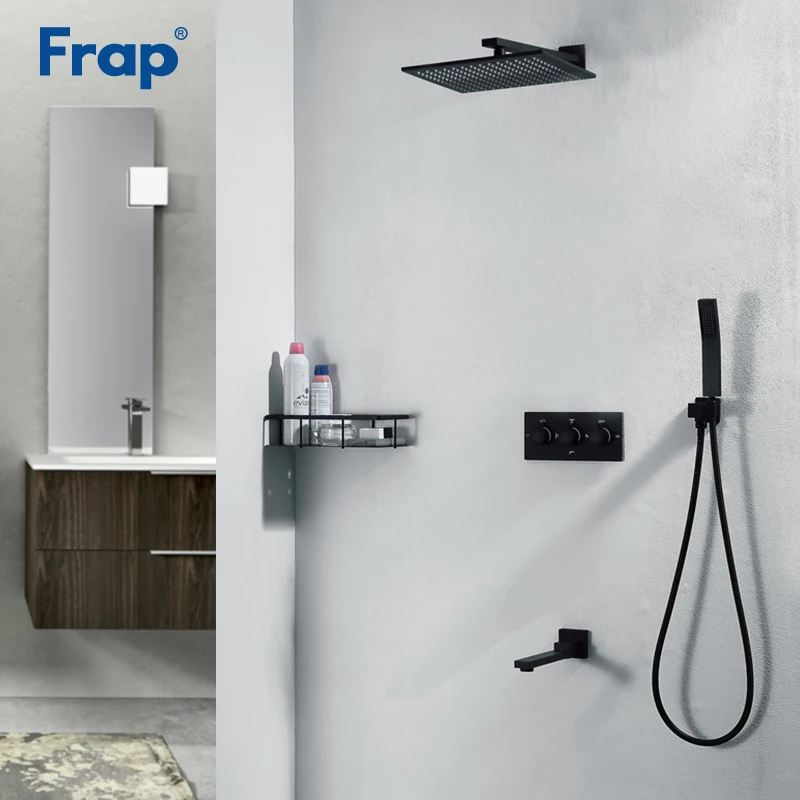 Frap Shower System classic black bathroom water mixer bath shower mixer faucet wall mounted shower system shower panel set
Frap Shower System classic black bathroom water mixer bath shower mixer faucet wall mounted shower system shower panel set
