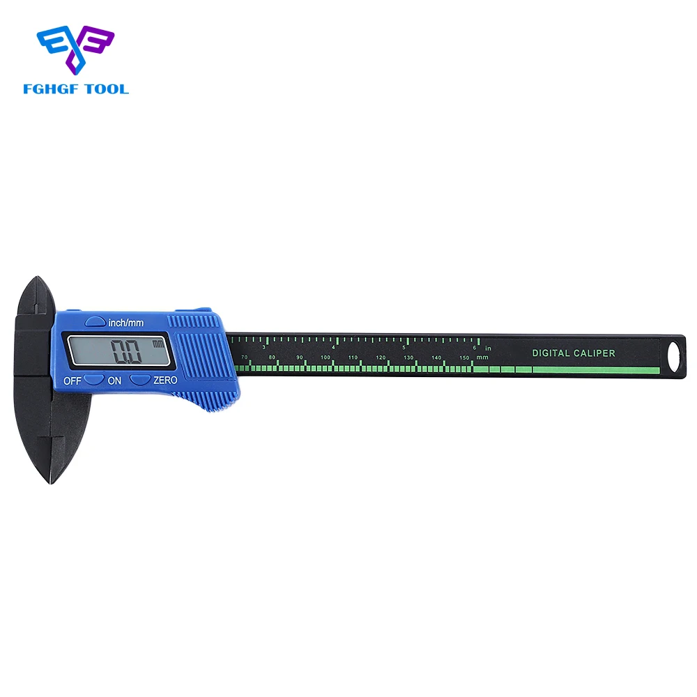 FGHGF Carbon 150 мм 6 дюймовый ЖК цифровой тахометр Электронный штангенциркуль из