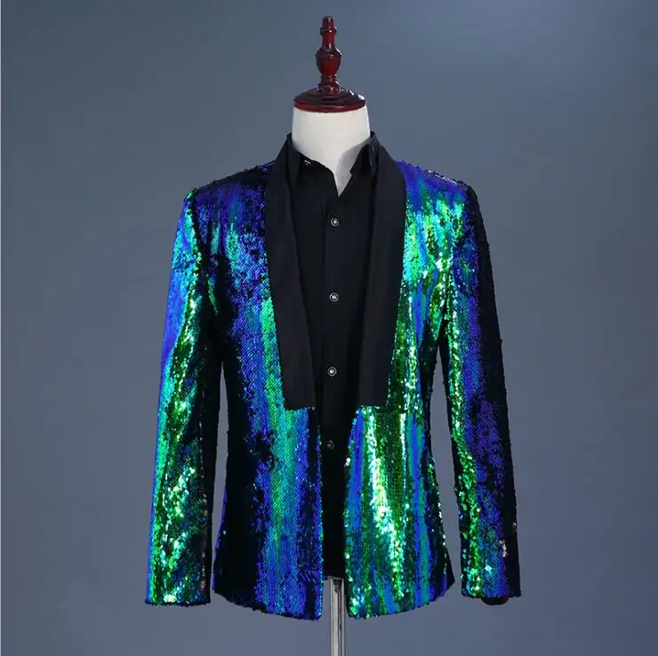 Hot 2022 New jacket Personality two-color flip film sequin suit Mens Fashion dress Coat Wedding Groom Stage Singer Blazers Suits
Hot 2022 New jacket Personality two-color flip film sequin suit Mens Fashion dress Coat Wedding Groom Stage Singer Blazers Suits