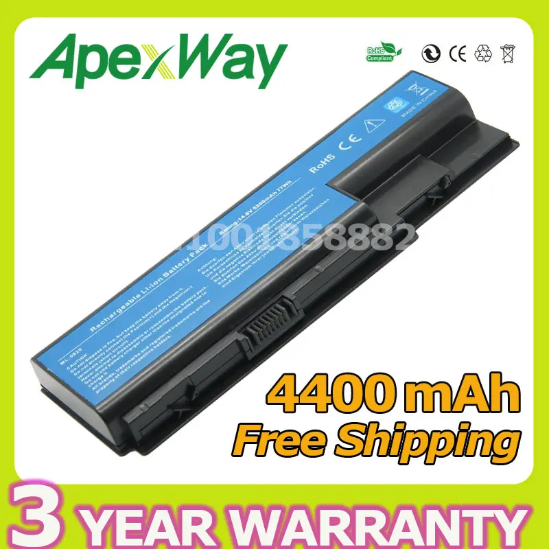 Аккумулятор Apexway 4400 мАч 14,4 В для Acer Aspire 5520 5710 5910G 5940 5940G 5942 5942G 6530G 6920 6930 5920 5920G 5930 5930G 5935
Аккумулятор Apexway 4400 мАч 14,4 В для Acer Aspire 5520 5710 5910G 5940 5940G 5942 5942G 6530G 6920 6930 5920 5920G 5930 5930G 5935