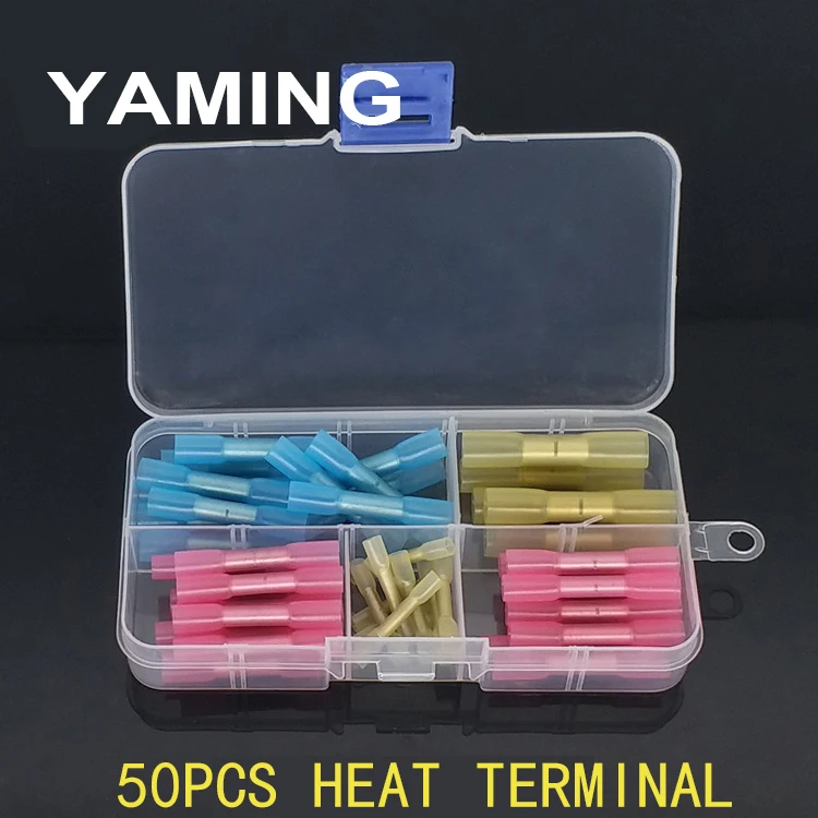 50pcs/set Heat Shrink Butt 4 Sizes Crimp Terminals Insulated Electrical Wire Cable Connectors with plastic box
50pcs/set Heat Shrink Butt 4 Sizes Crimp Terminals Insulated Electrical Wire Cable Connectors with plastic box