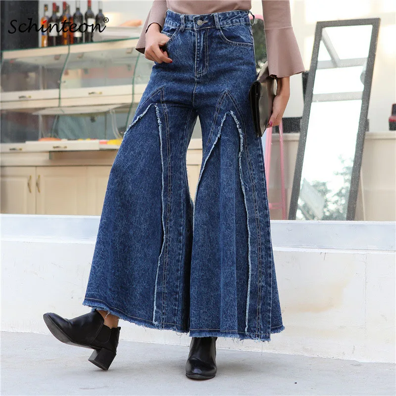 2018 European Style Women Denim Wide Leg Pants Big Bell Bottom Jeans Flares Loose High Waist Trousers Fashion
2018 European Style Women Denim Wide Leg Pants Big Bell Bottom Jeans Flares Loose High Waist Trousers Fashion