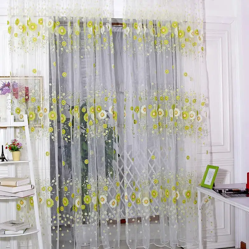1M x 2M Curtain Sunflower Pattern Tulle Voile Curtains for Living Room Window Sheer Decor AB of Bedroom Furniture
1M x 2M Curtain Sunflower Pattern Tulle Voile Curtains for Living Room Window Sheer Decor AB of Bedroom Furniture