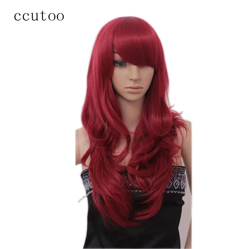 Ccutoo 65 см/25 5 дюйма красные длинные кудрявые высокотемпературные волосы из