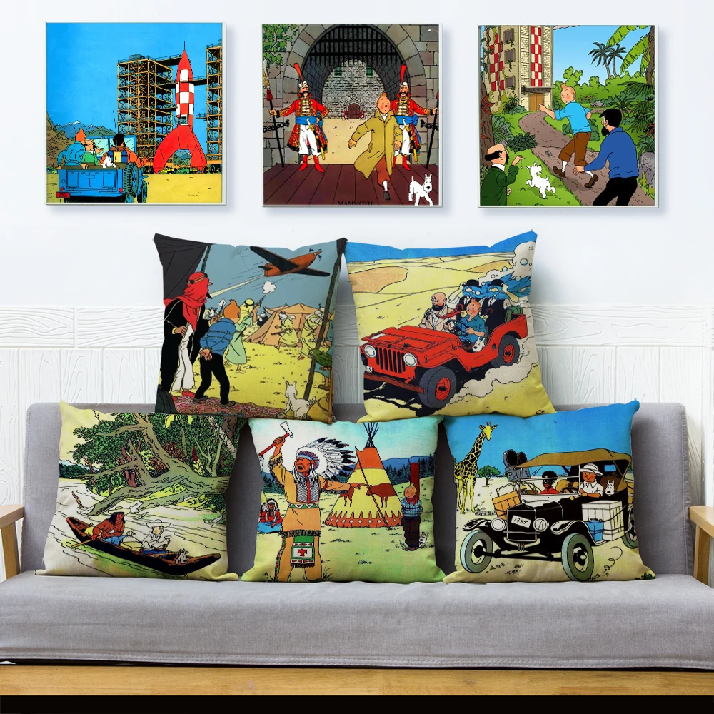 The Adventures of Tintin Print Throw Pillow Cover 45*45cm Textile Cushion Cover Linen Pillow Case Sofa Home Decor Pillows Cases
The Adventures of Tintin Print Throw Pillow Cover 45*45cm Textile Cushion Cover Linen Pillow Case Sofa Home Decor Pillows Cases