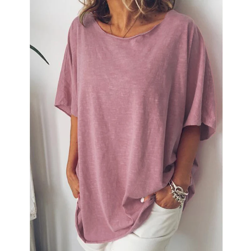 Fashion Solid Color Casual Short Sleeve Sexy Summer Tops New Style Casual Women's Clothing 2019 Women T Shirt Plus Size
Fashion Solid Color Casual Short Sleeve Sexy Summer Tops New Style Casual Women's Clothing 2019 Women T Shirt Plus Size