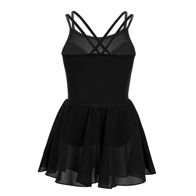 Kids Girls Ballet tutu Dress Gymnastics Mesh Splice Leotard for Spaghetti Straps Dance Chiffon | Тематическая одежда и