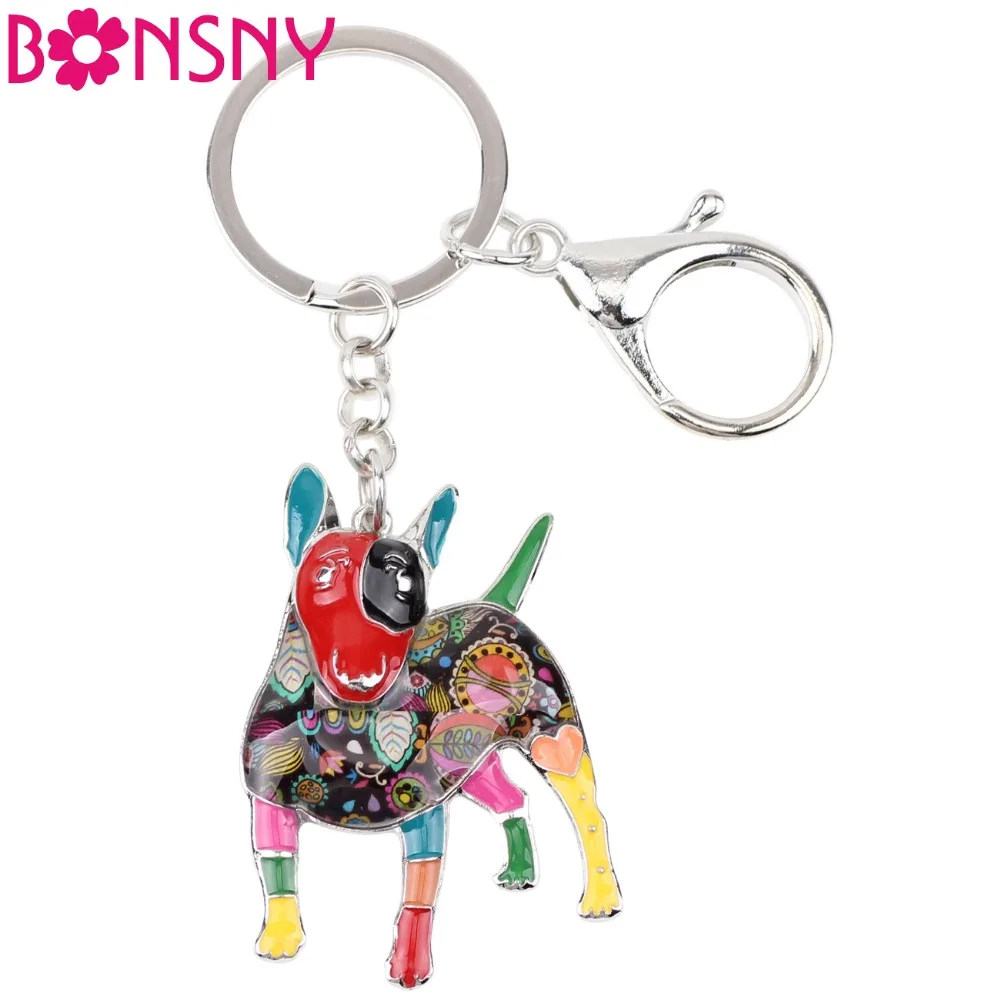 Bonsny Enamel Alloy Bull Terrier Dog Key Chain Keychains Ring For Women Girls Car Bag Pendant Holder Unique Animal Jewelry Charm
Bonsny Enamel Alloy Bull Terrier Dog Key Chain Keychains Ring For Women Girls Car Bag Pendant Holder Unique Animal Jewelry Charm
