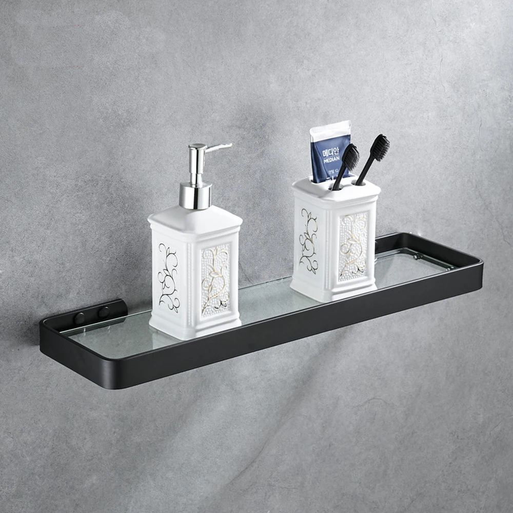 Toilet bathroom shelf wall mount storage rack black Space aluminum glass perforated cosmetics shelf wx7241559
Toilet bathroom shelf wall mount storage rack black Space aluminum glass perforated cosmetics shelf wx7241559