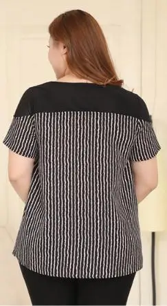 TUHAO plus size 10XL 8XL Vertical Stripes Spliced Women Large Size OFFICE Hollow Out Elegant Blouse Casual Streetwear tops MS34
TUHAO plus size 10XL 8XL Vertical Stripes Spliced Women Large Size OFFICE Hollow Out Elegant Blouse Casual Streetwear tops MS34