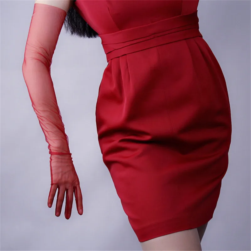 Mesh Gloves Lace Ultra-Thin Long Style Women's Deep Red Touchscreen Gloves Evening Vestido 70cm long Female Mittens TB31-1
Mesh Gloves Lace Ultra-Thin Long Style Women's Deep Red Touchscreen Gloves Evening Vestido 70cm long Female Mittens TB31-1