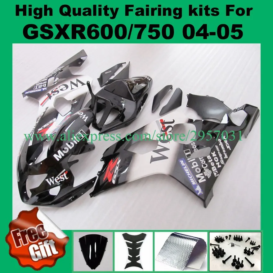 9Gifts,Injection Fairings for SUZUKI GSXR600 750 2004 2005 GSX-R600 GSX-R750 04 05 K4 K5 White black fairing kits #21Z4-V WEST
9Gifts,Injection Fairings for SUZUKI GSXR600 750 2004 2005 GSX-R600 GSX-R750 04 05 K4 K5 White black fairing kits #21Z4-V WEST