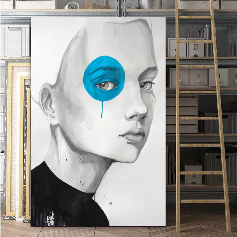 SELFLESSLY Blue Eye Girl Wall Art Decorative Picture Prints on Canvas Modern Portrait Paintings Poster For Living Room Decor
SELFLESSLY Blue Eye Girl Wall Art Decorative Picture Prints on Canvas Modern Portrait Paintings Poster For Living Room Decor