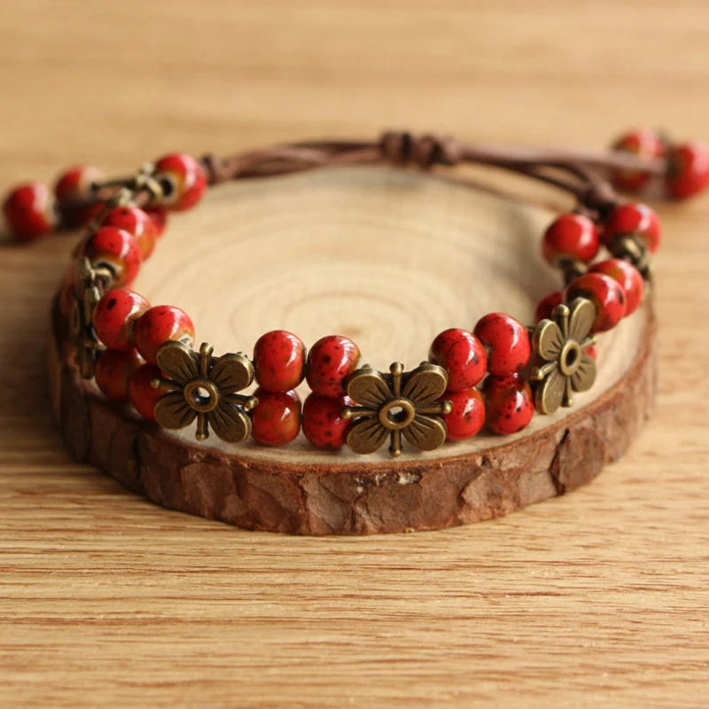 Hot Bohemia Jewelry Bracelets Ceramic Leather Bracelet & Bangles for Women Friend Colorful Bead Flower
Hot Bohemia Jewelry Bracelets Ceramic Leather Bracelet & Bangles for Women Friend Colorful Bead Flower
