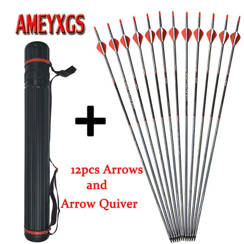 12pcs 31.5inch Archery 500 Spine Mix Carbon Arrow And Quiver Arrows For Bow And Arrow Shooting Training Hunting Accessories
12pcs 31.5inch Archery 500 Spine Mix Carbon Arrow And Quiver Arrows For Bow And Arrow Shooting Training Hunting Accessories